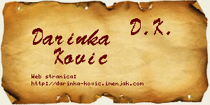 Darinka Ković vizit kartica